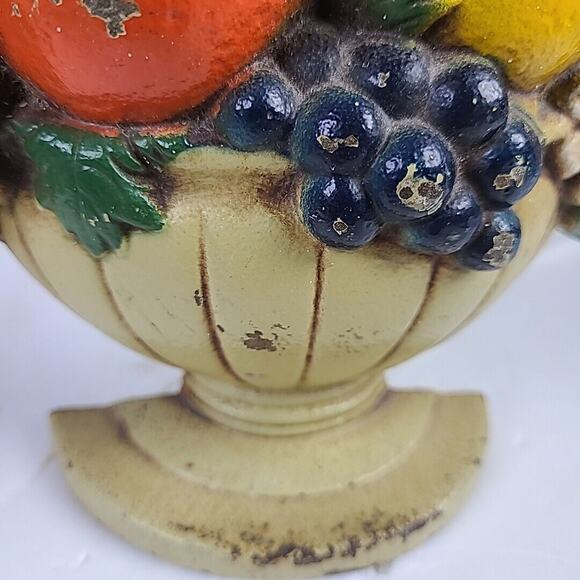 Vintage Cast Iron Handled Fruit Basket Door Stop - Original Paint - Picture 4 of 6
